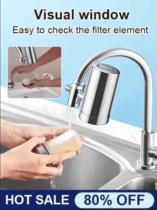 Installation-free Stainless Steel Household Faucet Water Purifier