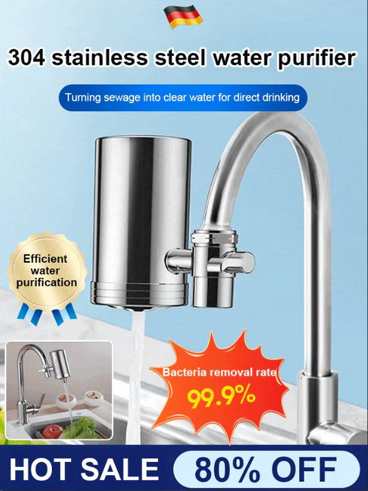 Installation-free Stainless Steel Household Faucet Water Purifier