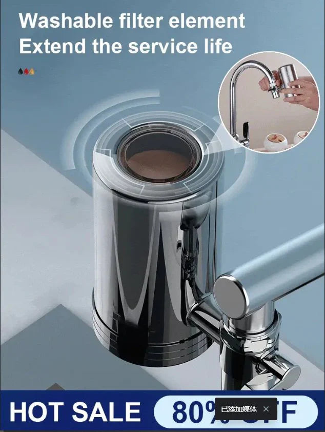 Installation-free Stainless Steel Household Faucet Water Purifier