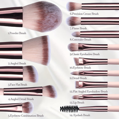 14-Piece Portable LED Makeup Brush & Mirror Set